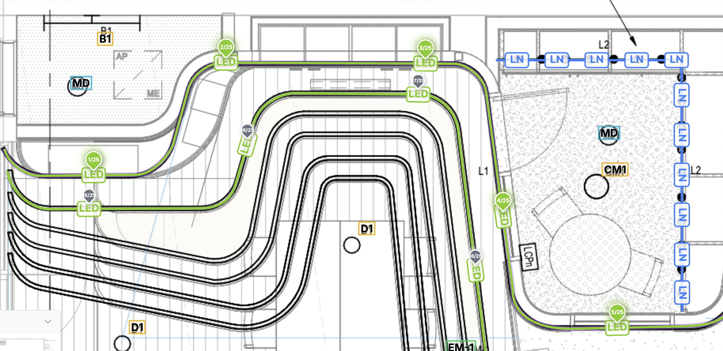 Linear measurements on plan