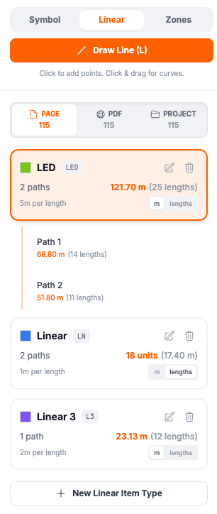 Linear Tab Interface