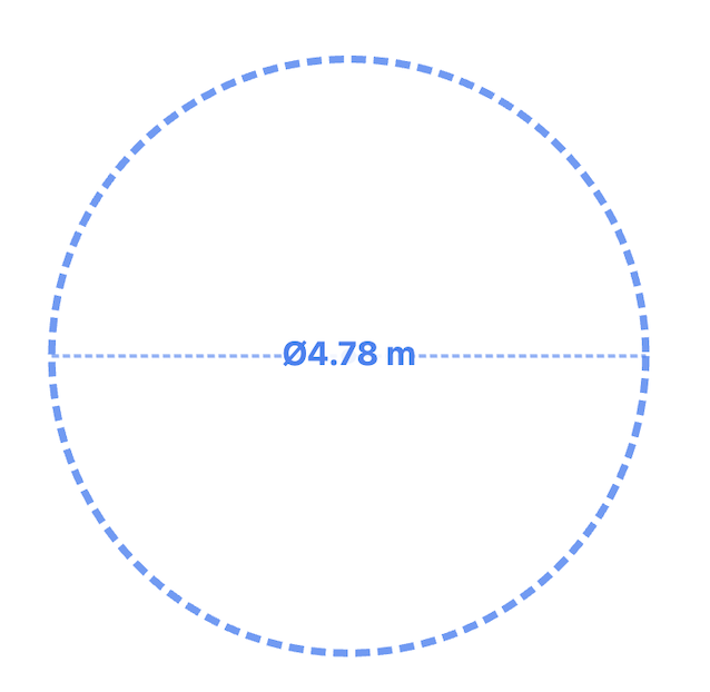 Ring with diameter measurement displayed