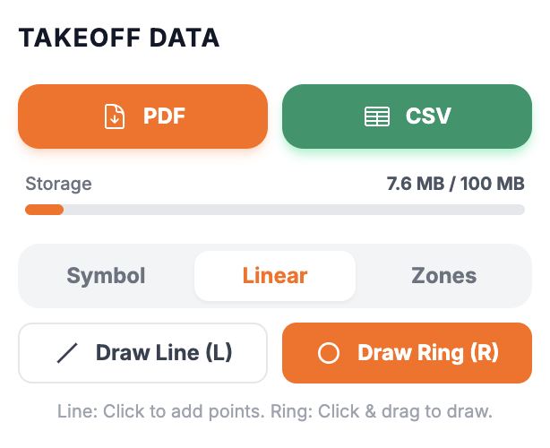 Ring tool button in the Linear tab