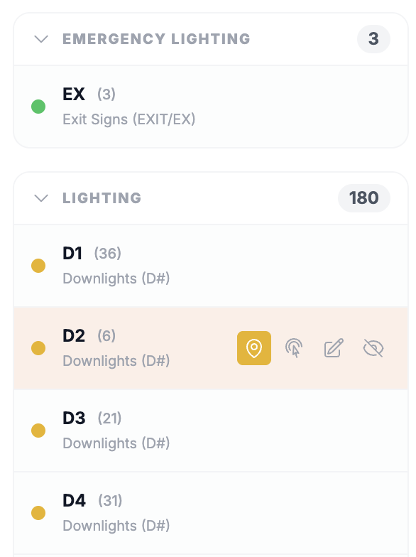 Symbol Takeoff Panel
