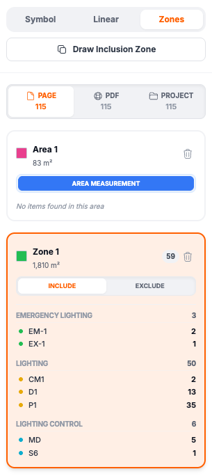 Zones Tab Interface